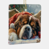 Tibetan Mastiff Dog Weihnachtsfest Keramikornament (Rechts)