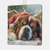 Tibetan Mastiff Dog Weihnachtsfest Keramikornament (Links)