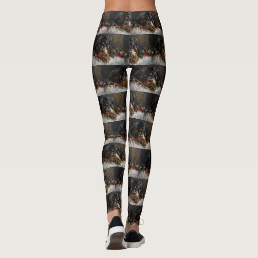 Tibetan Mastiff Dog Weihnachtsfest Leggings (Rückseite)