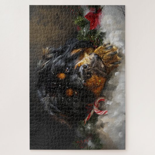 Tibetan Mastiff Dog Weihnachtsfest Puzzle (Vertikal)