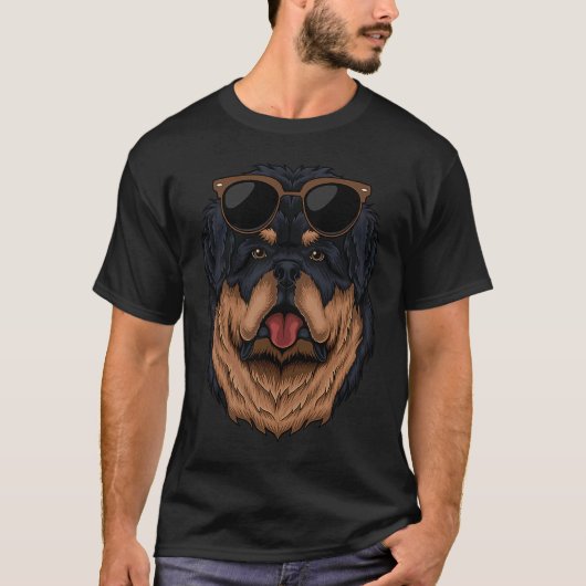 Tibetan mastiff eyeglasses  dog T-Shirt (Vorderseite)