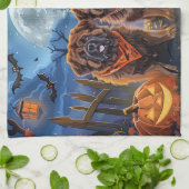 Tibetan Mastiff Halloween Spooky Geschirrtuch (Gefaltet)