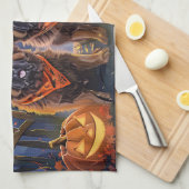 Tibetan Mastiff Halloween Spooky Geschirrtuch (Viertel Falte)