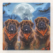 Tibetan Mastiff Halloween Spooky Glasuntersetzer (Vorderseite)