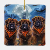 Tibetan Mastiff Halloween Spooky Keramikornament (Rückseite)