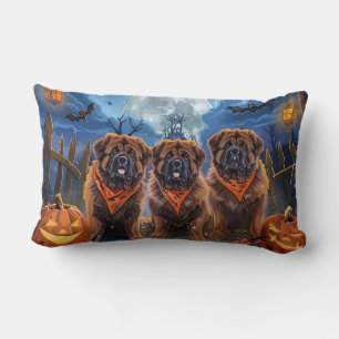 Tibetan Mastiff Halloween Spooky Lendenkissen