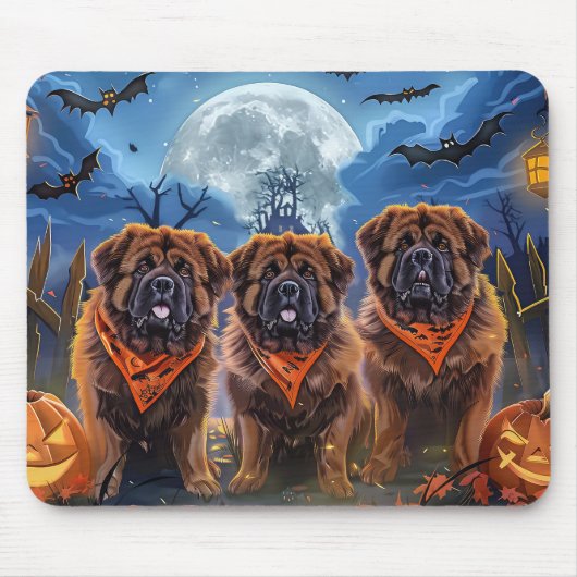 Tibetan Mastiff Halloween Spooky Mousepad (Vorne)