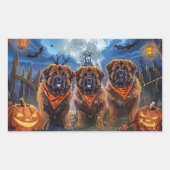 Tibetan Mastiff Halloween Spooky Rechteckiger Aufkleber (Vorderseite)