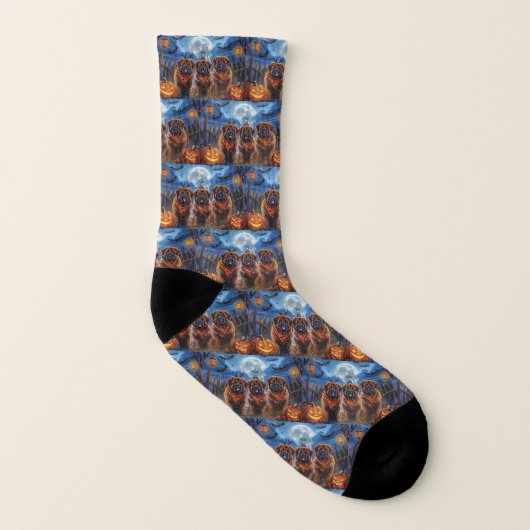 Tibetan Mastiff Halloween Spooky Socken (Links - Innen)