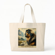TIBETAN MASTIFF HEAD MIT BERGEN TOTE BAG