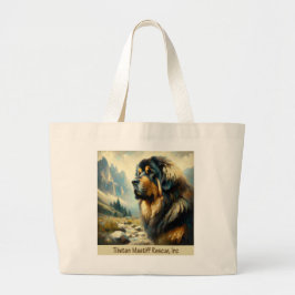 TIBETAN MASTIFF HEAD MIT BERGEN TOTE BAG JUMBO STOFFBEUTEL