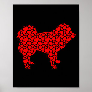 Tibetan-Mastiff-Hund Süße Silhouette Herz Valentin Poster