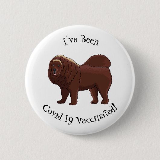 Tibetan Mastiff Hunde Cartoon Illustration Button (Vorderseite)