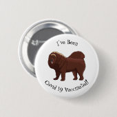 Tibetan Mastiff Hunde Cartoon Illustration Button (Vorne & Hinten)