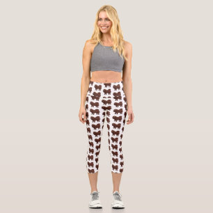 Tibetan Mastiff Hunde Cartoon Illustration Capri Leggings