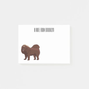 Tibetan Mastiff Hunde Cartoon Illustration Post-it Klebezettel