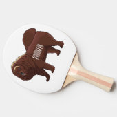 Tibetan Mastiff Hunde Cartoon Illustration Tischtennis Schläger (Seitenansicht)