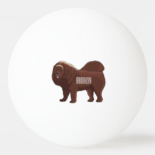 Tibetan Mastiff Hunde Cartoon Illustration Tischtennisball