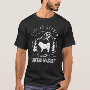 Tibetan Mastiff Life Better Mama Vater T-Shirt