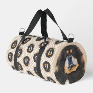 Tibetan Mastiff Malen Schwarz und Tan Pet Dog Art Duffle Bag