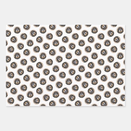 Tibetan Mastiff Malen Schwarz und Tan Pet Dog Art Geschenkpapier Set (Vorderseite 2)