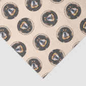 Tibetan Mastiff Malen Schwarz und Tan Pet Dog Art Seidenpapier (Ausschnitt)