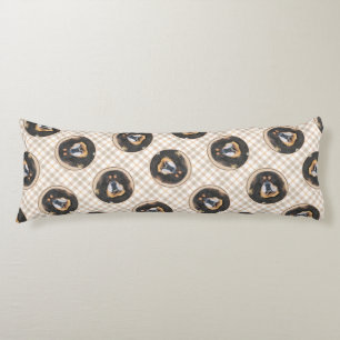 Tibetan Mastiff Malen Schwarz und Tan Pet Dog Art Seitenschläferkissen