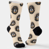 Tibetan Mastiff Malen Schwarz und Tan Pet Dog Art Socken (Gewinkelt)