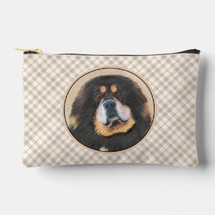 Tibetan Mastiff Malen Schwarz und Tan Pet Dog Art Zubehörtasche
