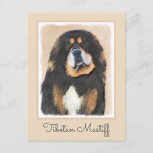 Tibetan Mastiff Malerei - Niedliche Original Dog A Postkarte