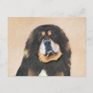 Tibetan Mastiff Malerei - Niedliche Original Dog A Postkarte