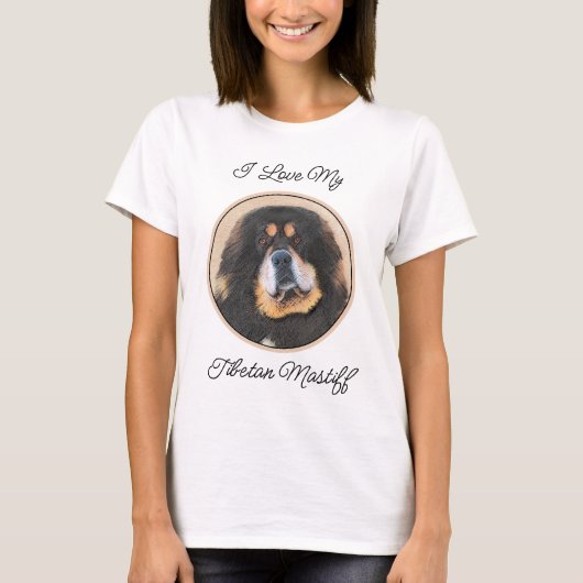 Tibetan Mastiff Malerei - Niedliche Original Dog A T-Shirt (Vorderseite)