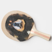 Tibetan Mastiff Malerei - Niedliche Original Dog A Tischtennis Schläger (Seitenansicht)