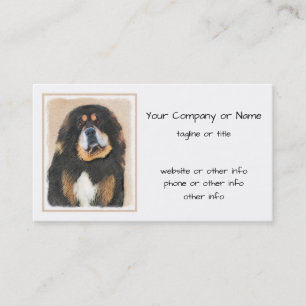 Tibetan Mastiff Malerei - Niedliche Original Dog A Visitenkarte