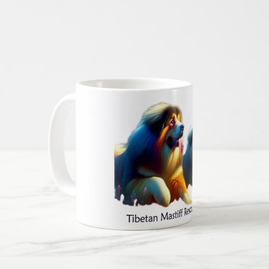 Tibetan Mastiff Pair Kaffeetasse (Vorderseite Links)