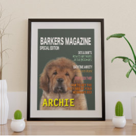 Tibetan Mastiff Parody Magazine Cover Poster