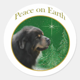 Tibetan Mastiff Peace Runder Aufkleber
