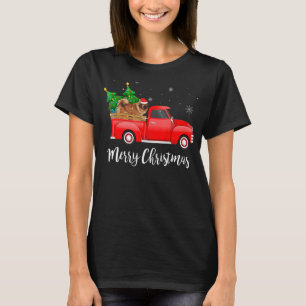 Tibetan Mastiff Red Truck Weihnachtsbaum Xmas Dog T-Shirt