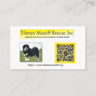 Tibetan Mastiff Rescue, Inc. Information Business Visitenkarte