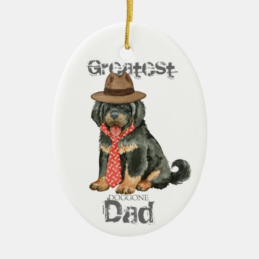 Tibetan Mastiff Vater Keramik Ornament (Vorne)