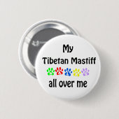 Tibetan Mastiff Walks Design Button (Vorne & Hinten)