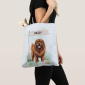 Tibetan Mastiff Watercolor Personalized Dog Tasche (Von Nahem)