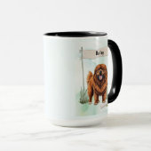 Tibetan Mastiff Watercolor Personalized Dog Tasse (VorderseiteRechts)