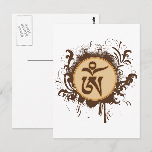 Tibetan Om Postkarte (Vorne/Hinten)
