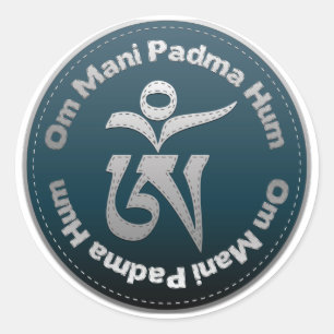 Tibetan Om Stitch Runder Aufkleber