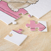 Tibetan Spaniel auf Kissen  Puzzle (Seite)