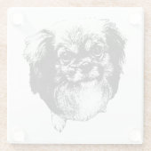 Tibetan Spaniel Coaster – Monochrome Dog Art Glasuntersetzer (Rückseite)