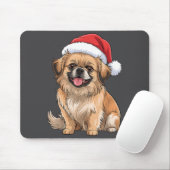 Tibetan Spaniel Dog Christmas Santa Hat Pet Dog Lo Mousepad (Mit Mouse)
