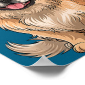 Tibetan Spaniel Dog Christmas Santa Hat Pet Dog Lo Poster (Ecke)