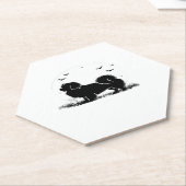 Tibetan Spaniel Dog � Halloween Moon Silhouette Ov Untersetzer (angewinkelt)